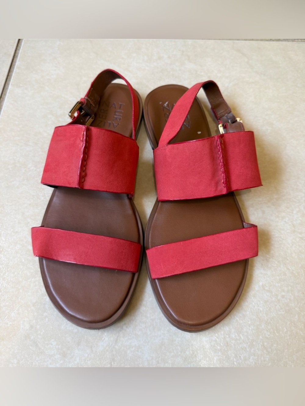 Naturalizer Mango Spice Suede Open Toe Flat Slingback Sandals Fairfax 6.5